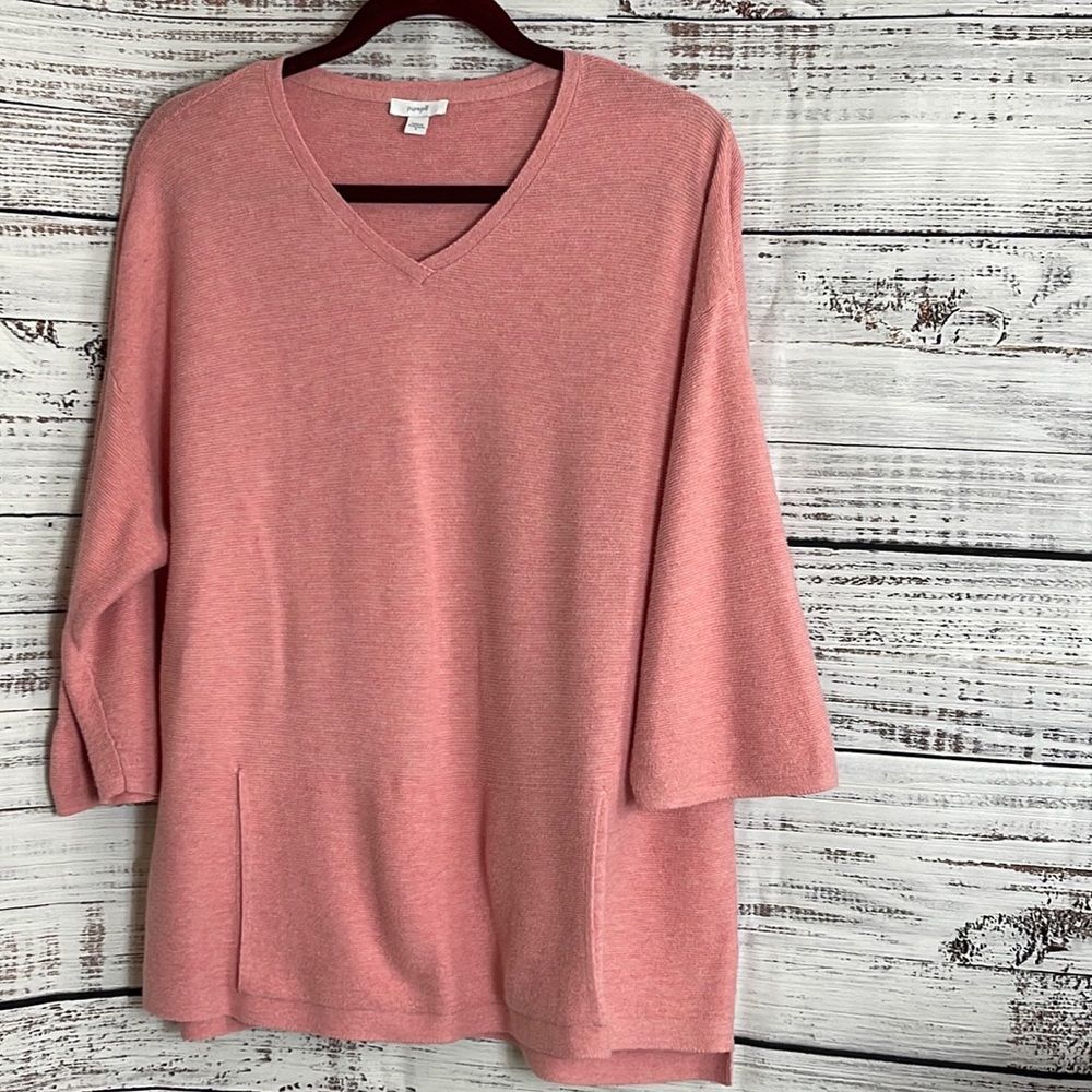 J. Jill Pink 3/4 Sleeve Boxy Tunic